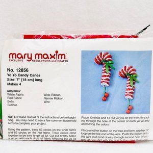 Mary Maxim Yo Yo Candy Canes Kit - Makes 4 - New